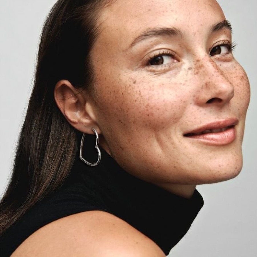 Asymmetriske Hjertebøyle øredobber Pandora