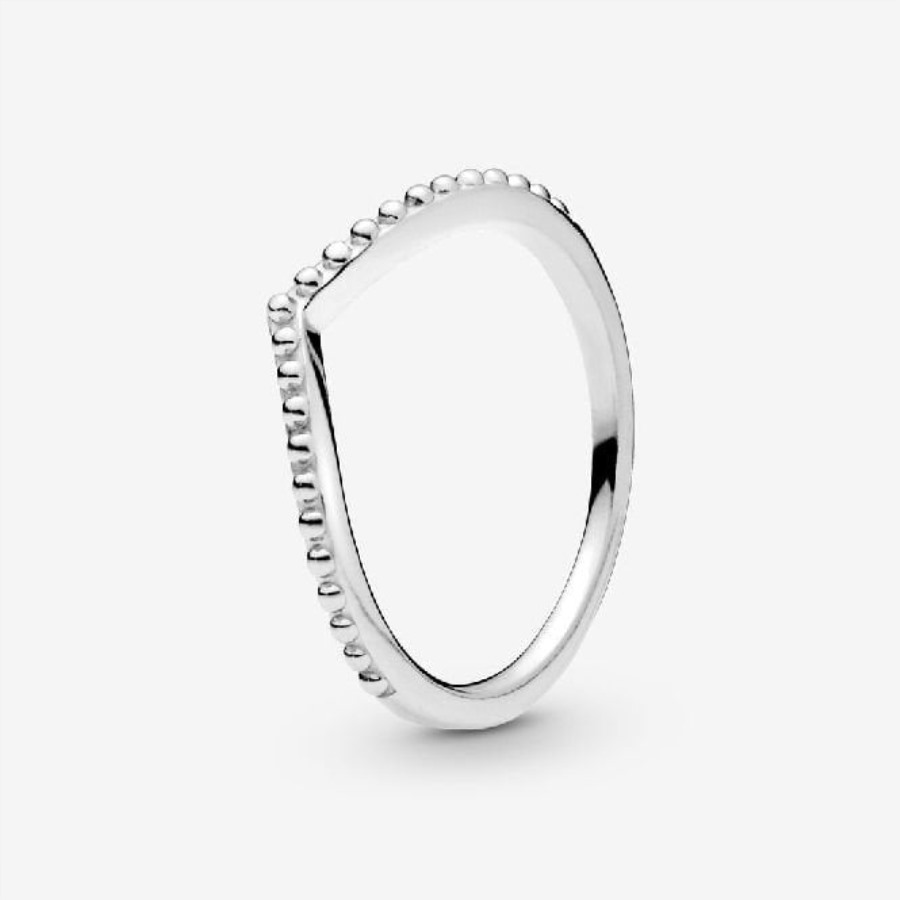 Beaded Pandora Wishbone Ring