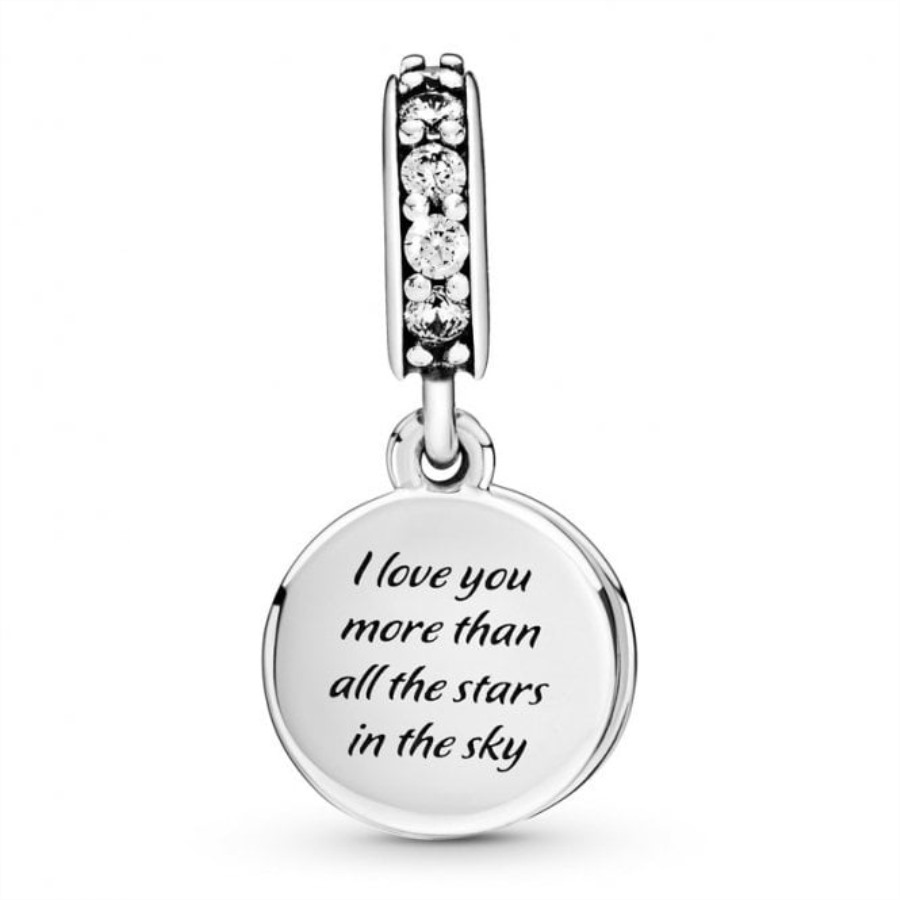 Blå Nattehimmel Halvmåne Og Stjerner Dingler Sjarmerer Pandora