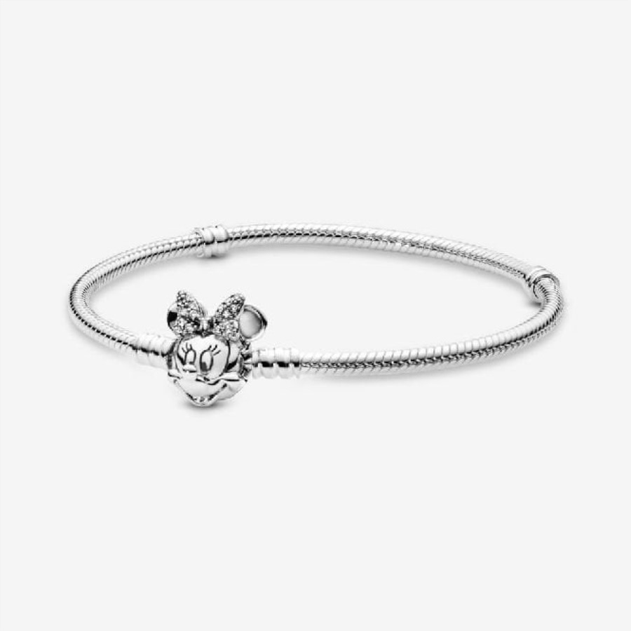 Merke Pandora Disney øyeblikk Pave Minnie Mus Lås Slange Kjede Armbånd