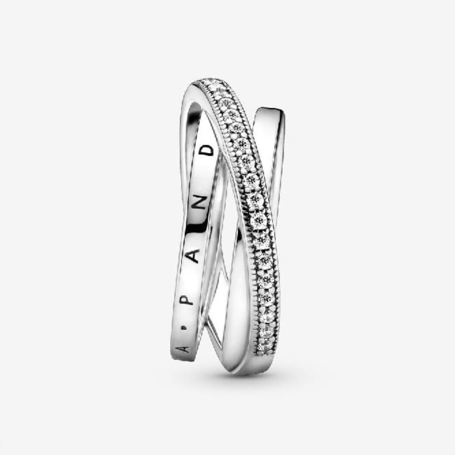 Crossover Pave Fashion Triple Band Ring Pandora