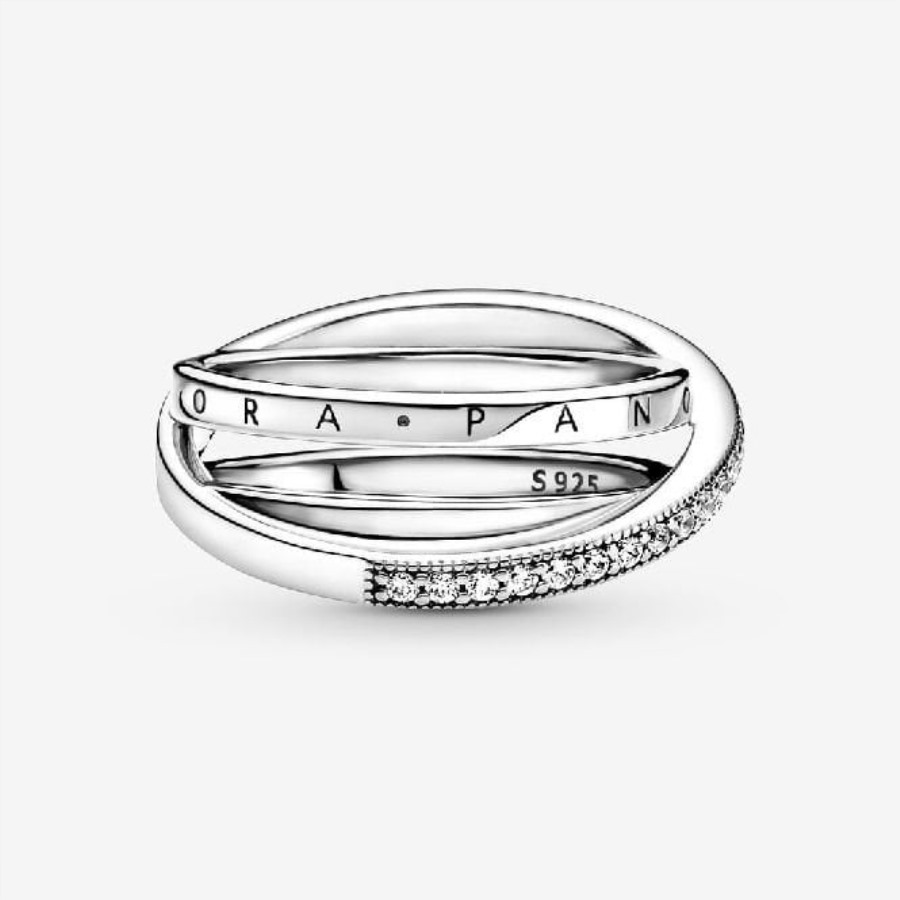 Crossover Pave Triple Band Ring Merke Pandora