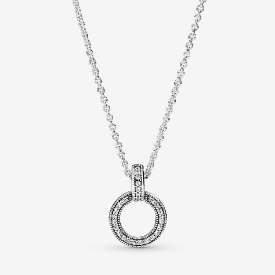 Dobbel Sirkel Cz Anheng Halskjede Pandora