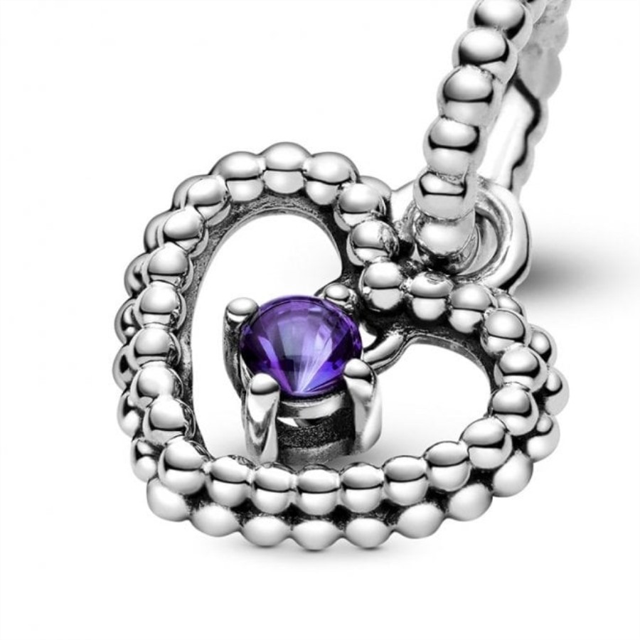 Februar Birthstone Hjerte Sjarmerer Pandora