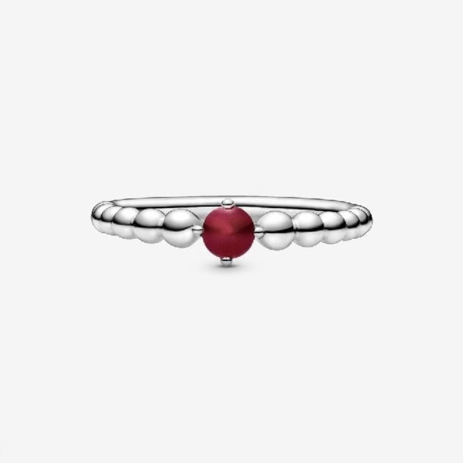 Januar Birthstone Beaded Pandora Ring