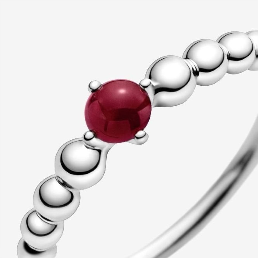 Januar Birthstone Beaded Pandora Ring