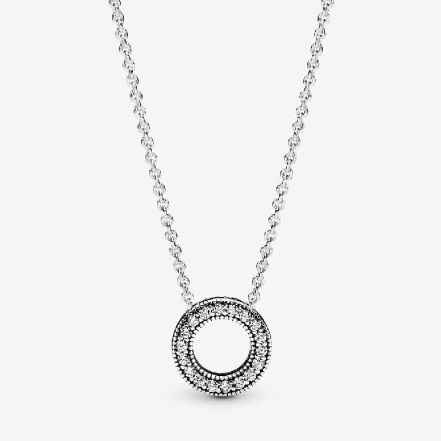 Logo Pave Sirkel Collier Halskjede Pandora