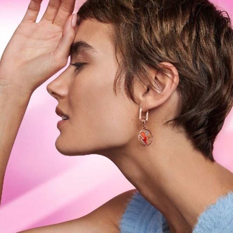 Meg Rose Gull Single Link ørering Pandora