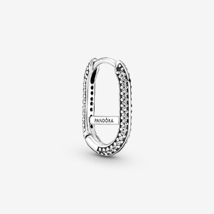 Me Silver Pave Single Link Earring Pandora