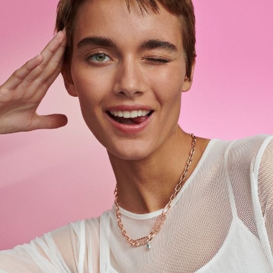 Meg Styling Rose Gull Drømmeord Kjede Lenke Pandora