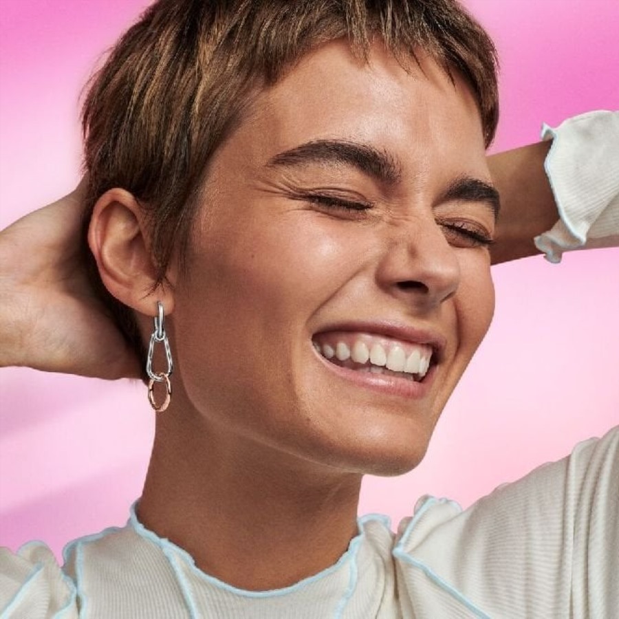 Meg Styling Rosegull Rund Kjedekobling Pandora