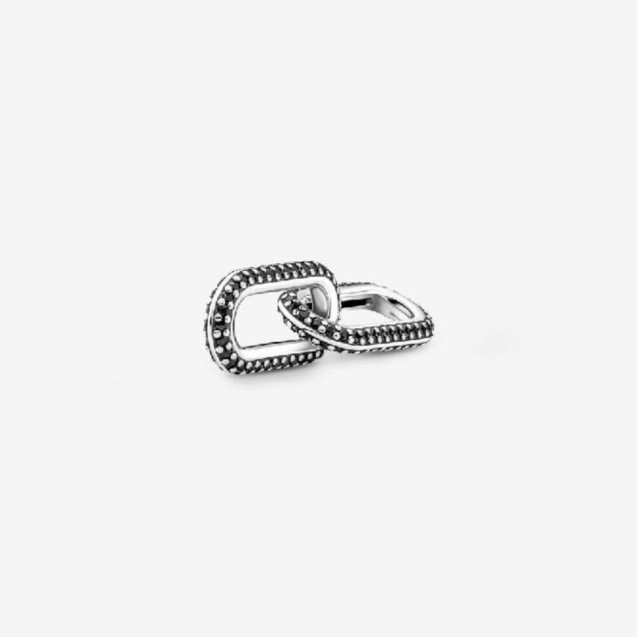 Me Styling Sølv Svart Pave Dobbel Kjede Lenke Pandora