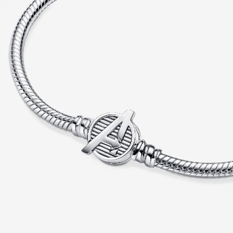 Marvel The Pandora Avengers Logo Lås Slange Kjede Armbånd