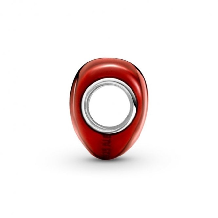 Metallisk Rødt Hjerte Sjarmerer Pandora