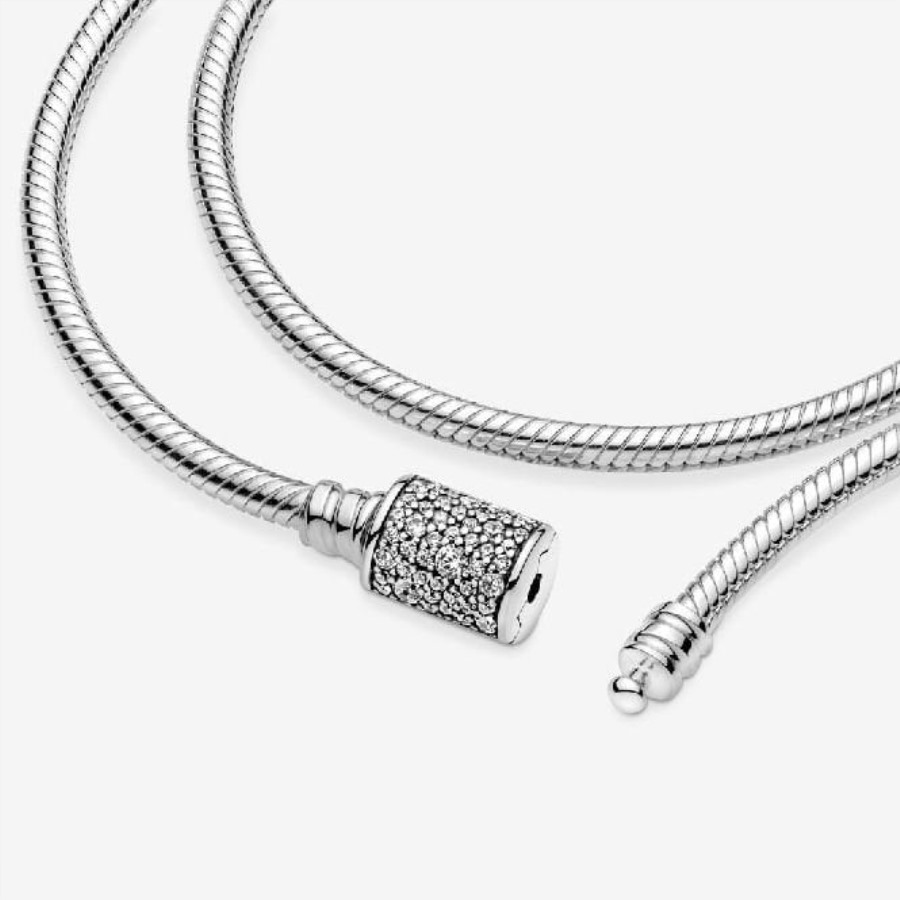 øyeblikk Dobbel Wrap Fat Pandora Lås Slange Kjede Armbånd & Choker