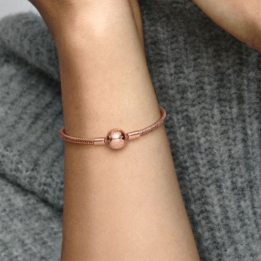 øyeblikk Pandora Rose Slange Kjede Armbånd