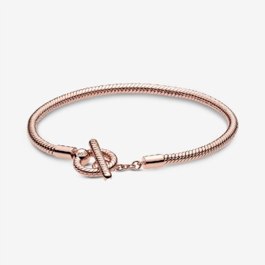 øyeblikk Rose Mote Pandora T-bar Slange Kjede Armbånd
