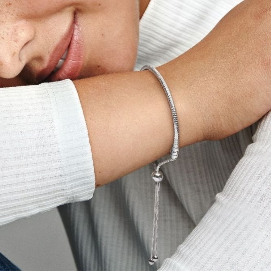 øyeblikk Slange Kjede Skyve Armbånd Pandora