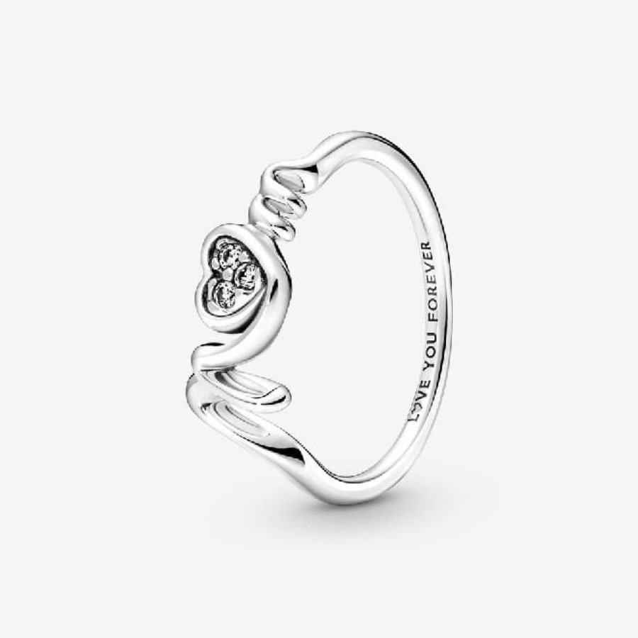 Mamma Pave Hjerte Pandora Ring
