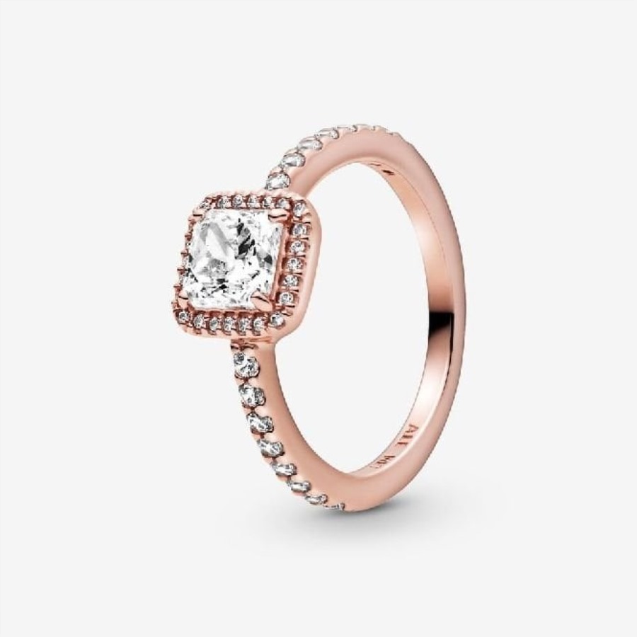 Pandora Rose Firkantet Glitter Halo Ring