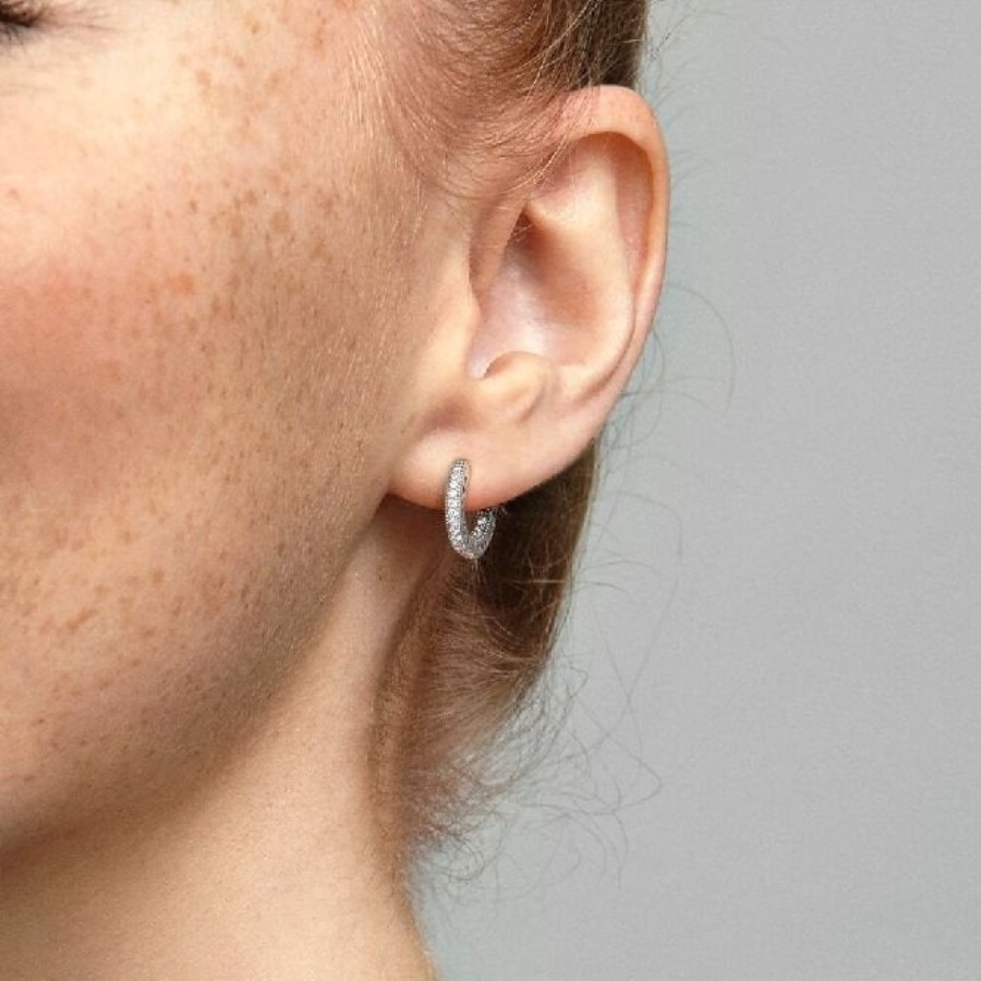 Pave Hjerte Bøyle øredobber Pandora