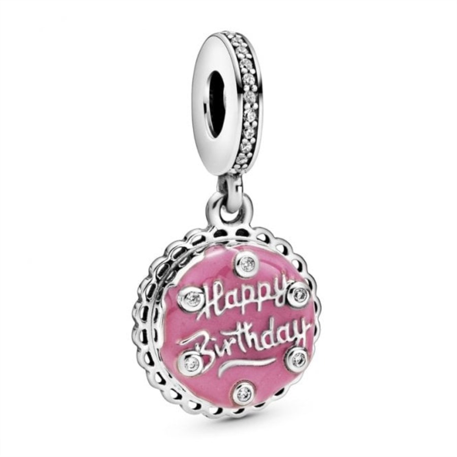 Rosa Bursdagskake Dingle Charms Pandora
