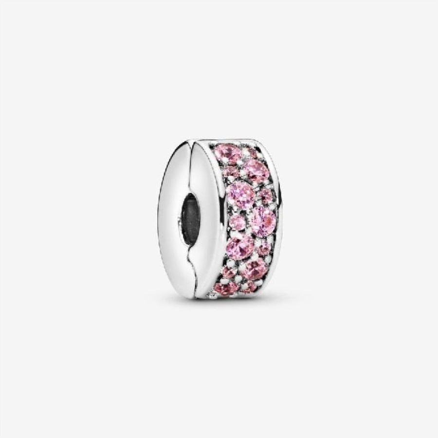 Rosa Pave Clip Sjarm Pandora