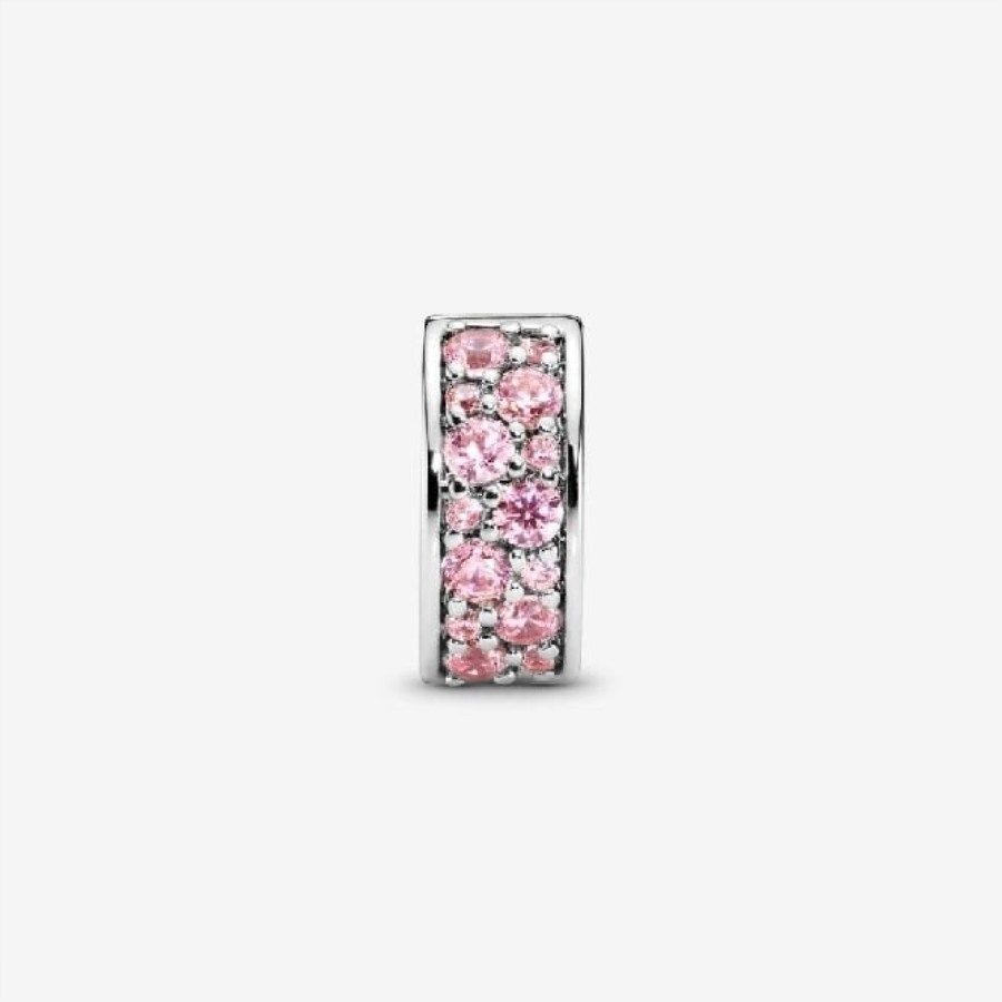 Rosa Pave Clip Sjarm Pandora