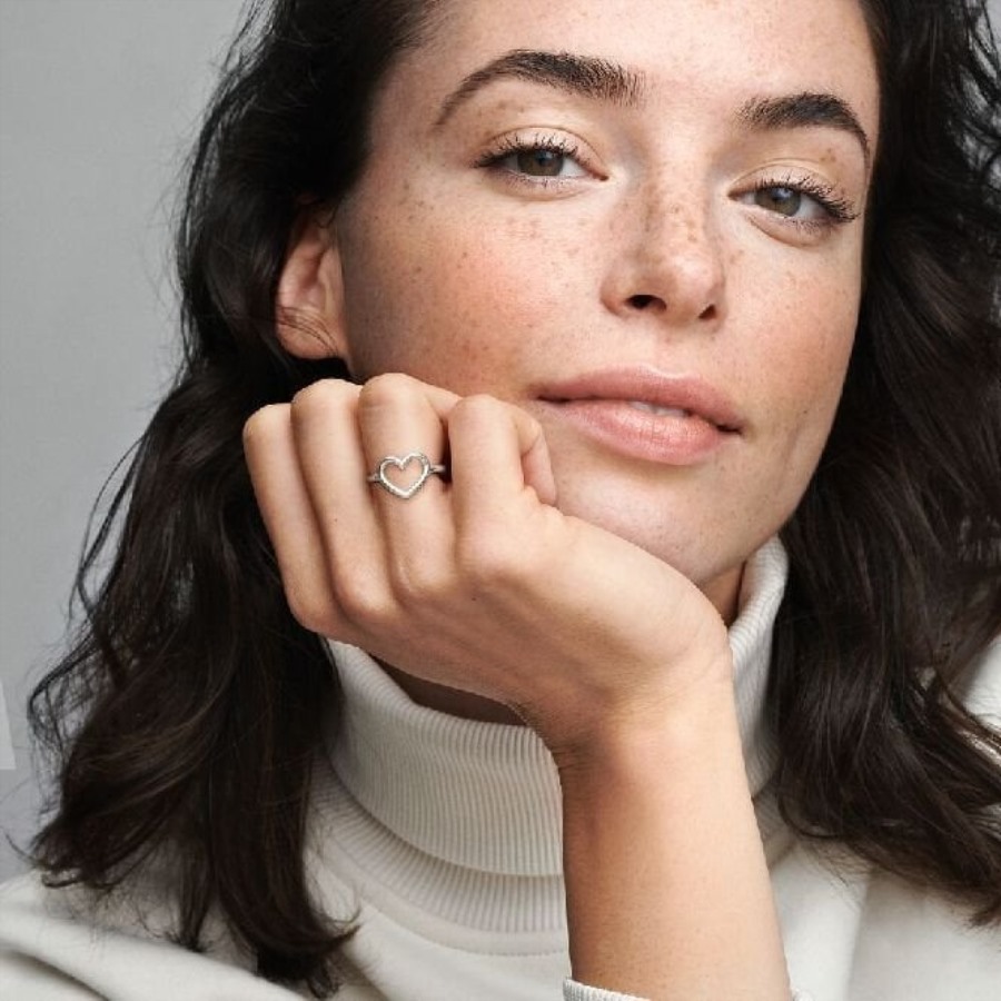 Polert åpen Hjertering Pandora