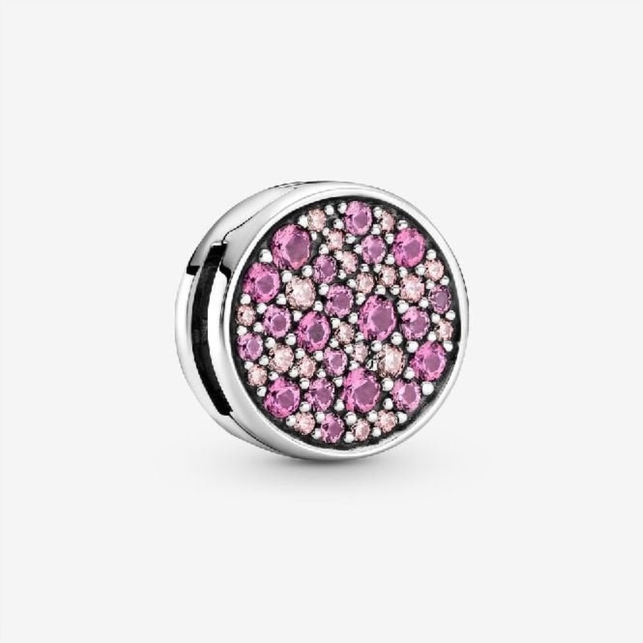 Refleksjoner Rosa Pave Clip Sjarmerer Pandora