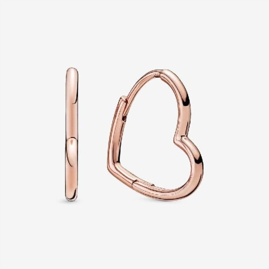 Rose Asymmetriske Hjerte Bøyle øredobber Pandora