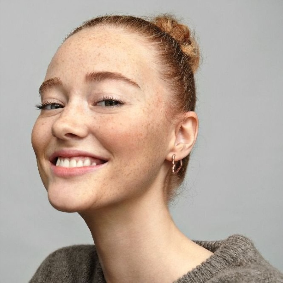 Rose Asymmetriske Hjerte Bøyle øredobber Pandora