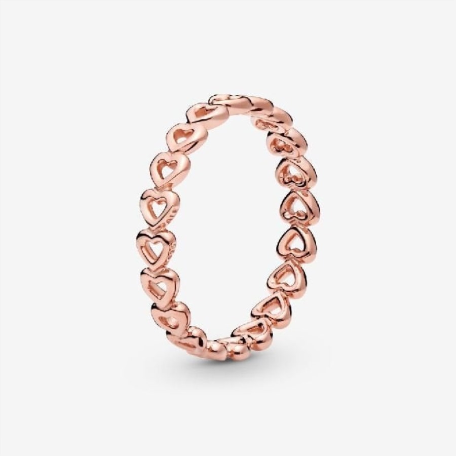 Rose Band Av Hjerter Ring Pandora