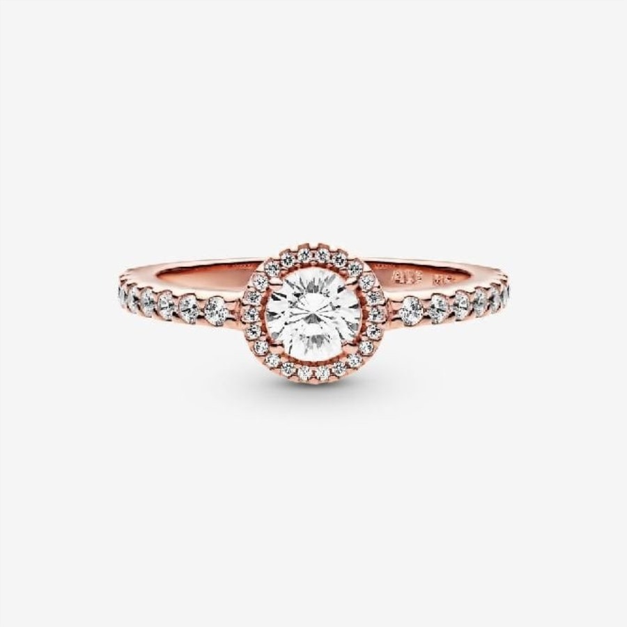 Rosa Klassisk Sparkle Pandora Halo Ring
