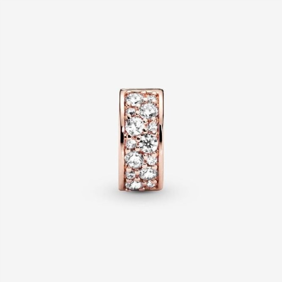 Rose Clear Pave Clip Sjarm Pandora
