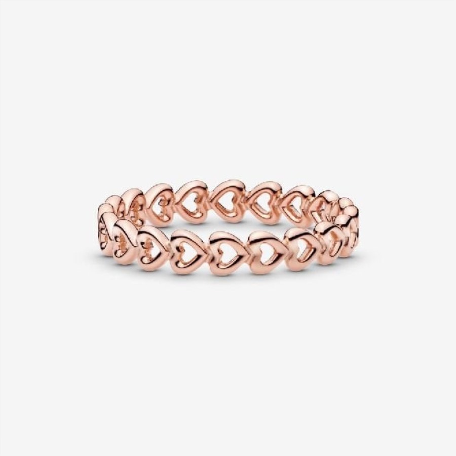 Rose Pandora Band Av Hjerter Ring