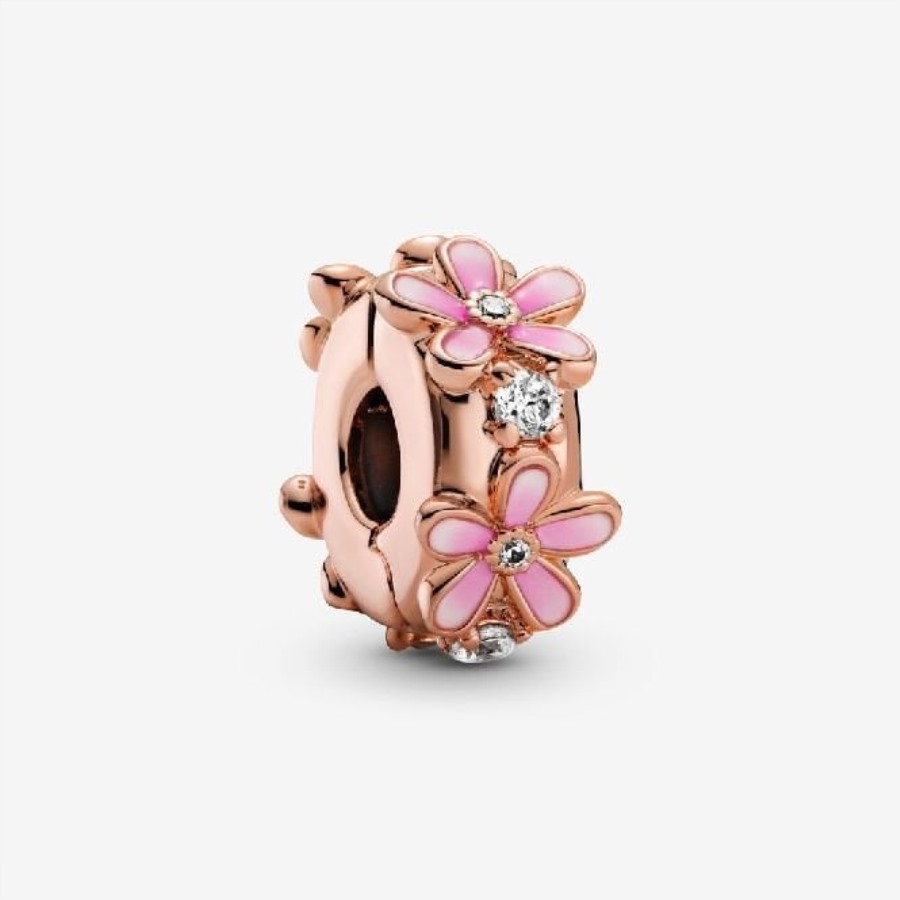 Rosa Rosa Tusenfryd Spacer Clip Charms Pandora