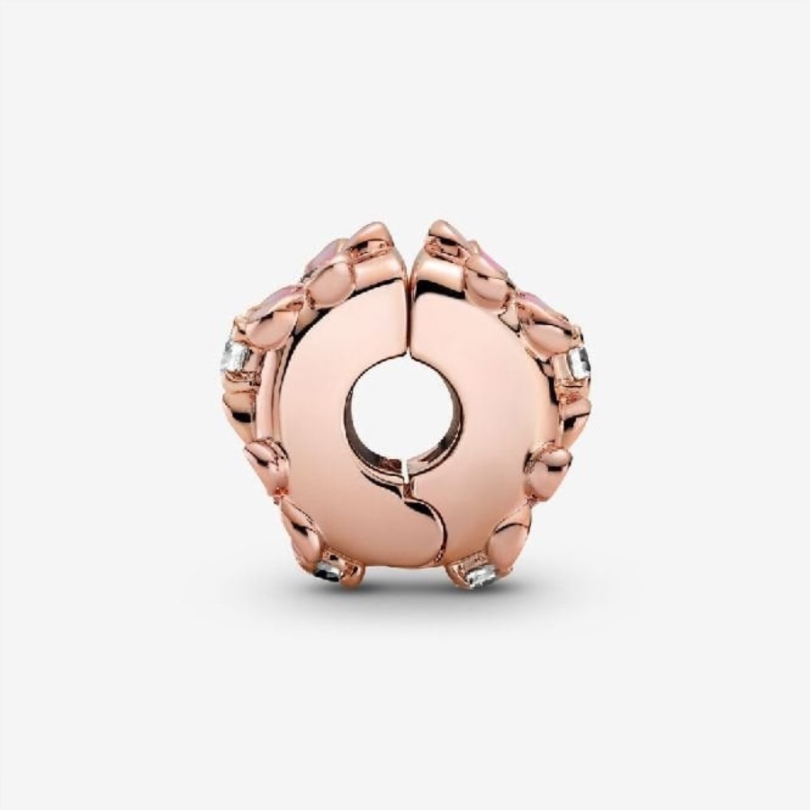 Rosa Rosa Tusenfryd Spacer Clip Charms Pandora