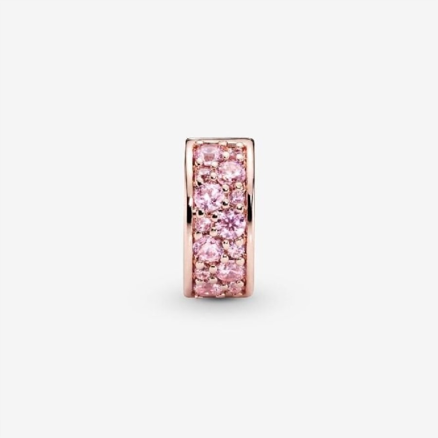 Rose Rosa Pave Clip Sjarm Pandora