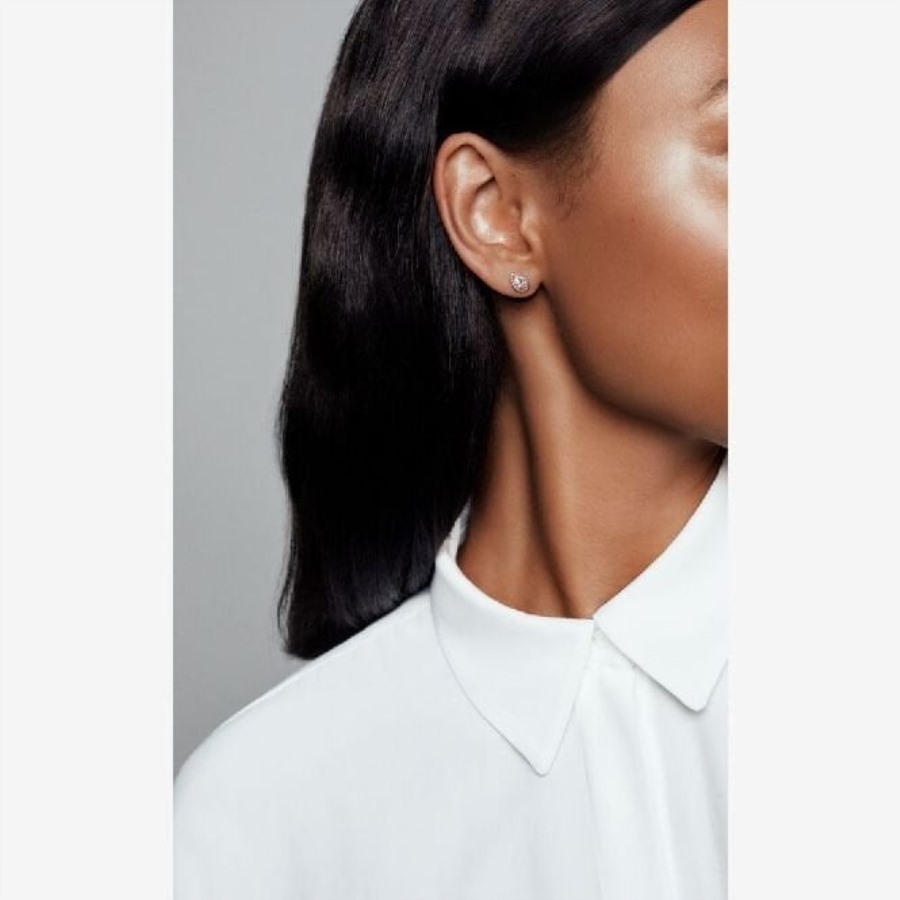 Rose Teardrop Halo øredobber Pandora