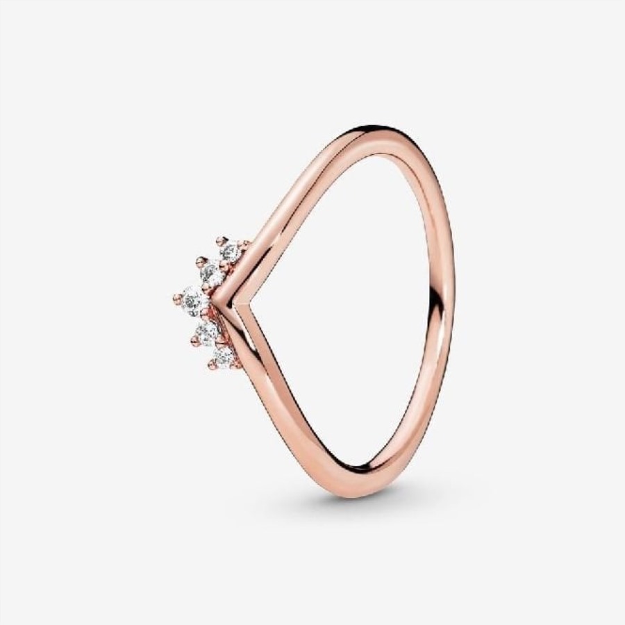 Rose Tiara Merke Pandora Wishbone Ring