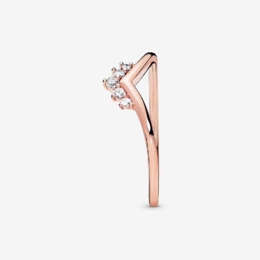 Rose Tiara Merke Pandora Wishbone Ring