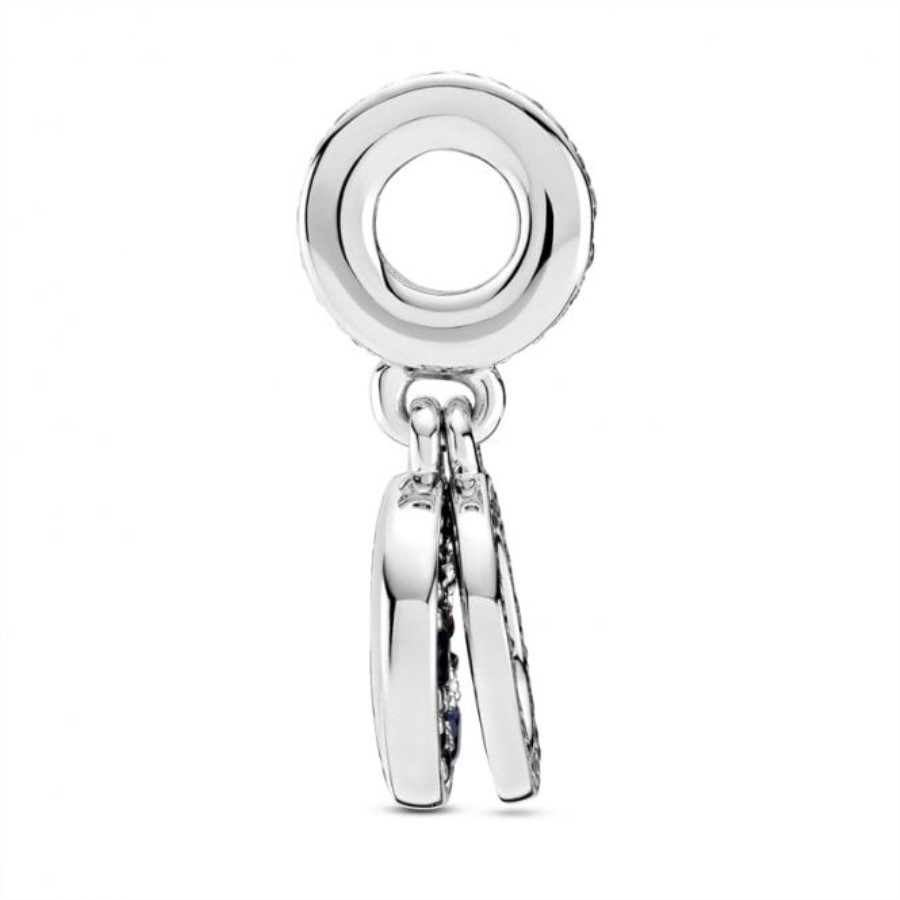 Gnistrende Blå Skive Dobbel Dingle Charms Pandora