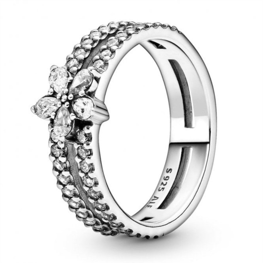 Glitrende Merke Pandora Blomst Dobbel Ring