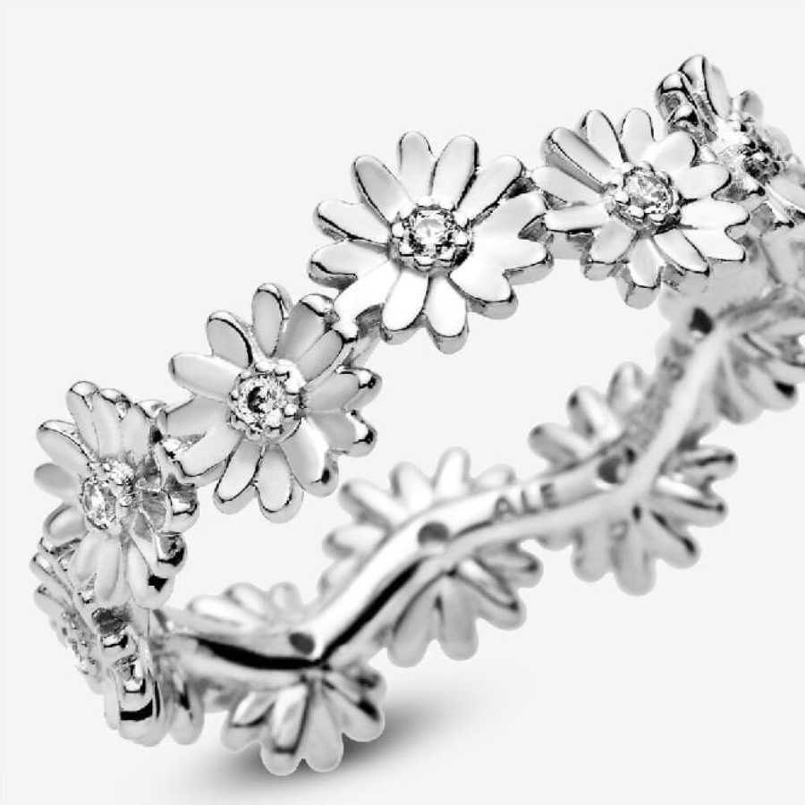Glitrende Tusenfryd Blomsterkrone Pandora Ring