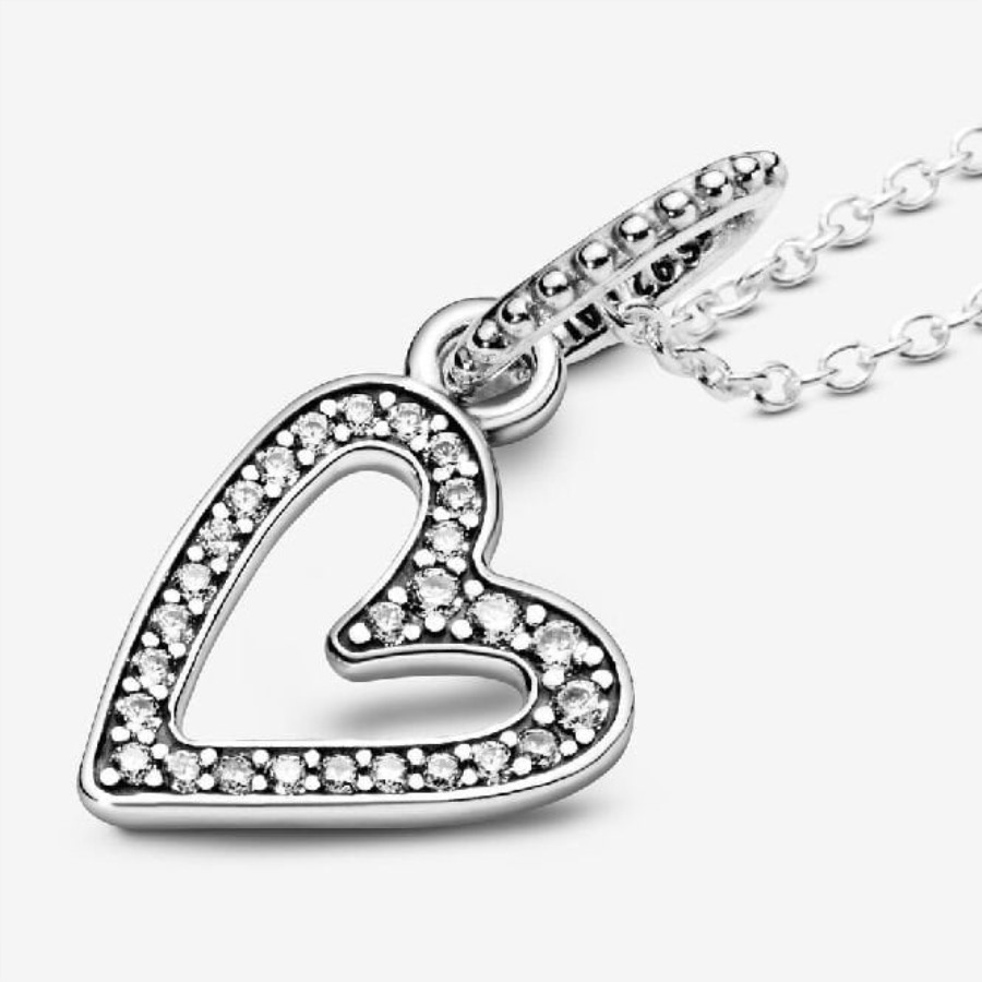 Glitrende Frihånds Hjertekjede Pandora
