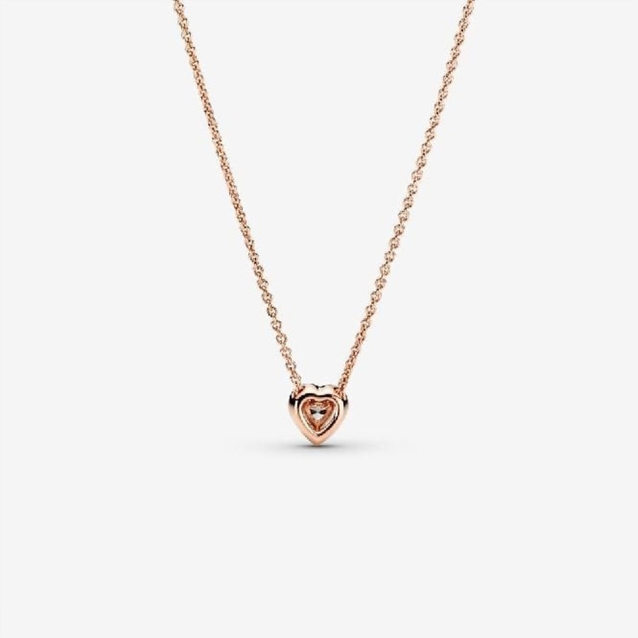 Glitrende Hjerte Collier Halskjede Pandora