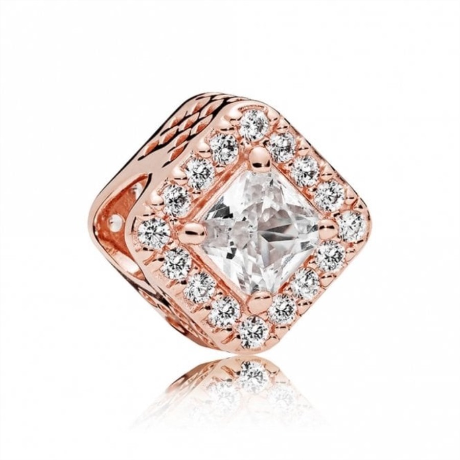 Square Sparkle Halo Charms Pandora