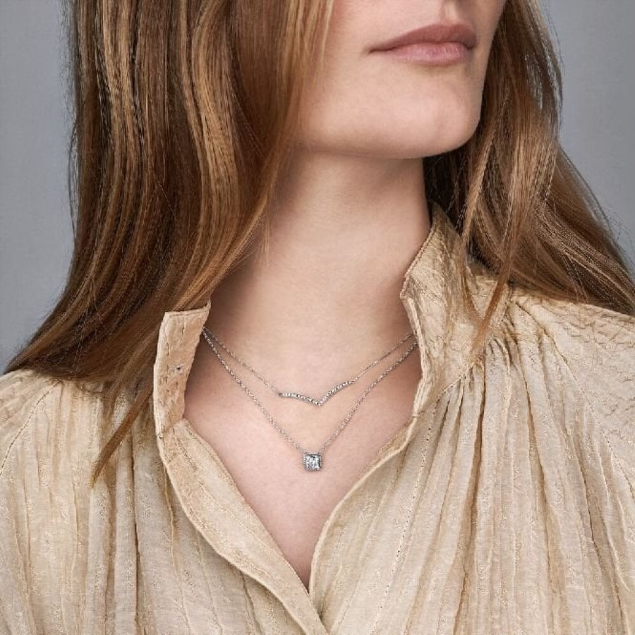 Firkantet Gnistre Glorie Halskjede Pandora