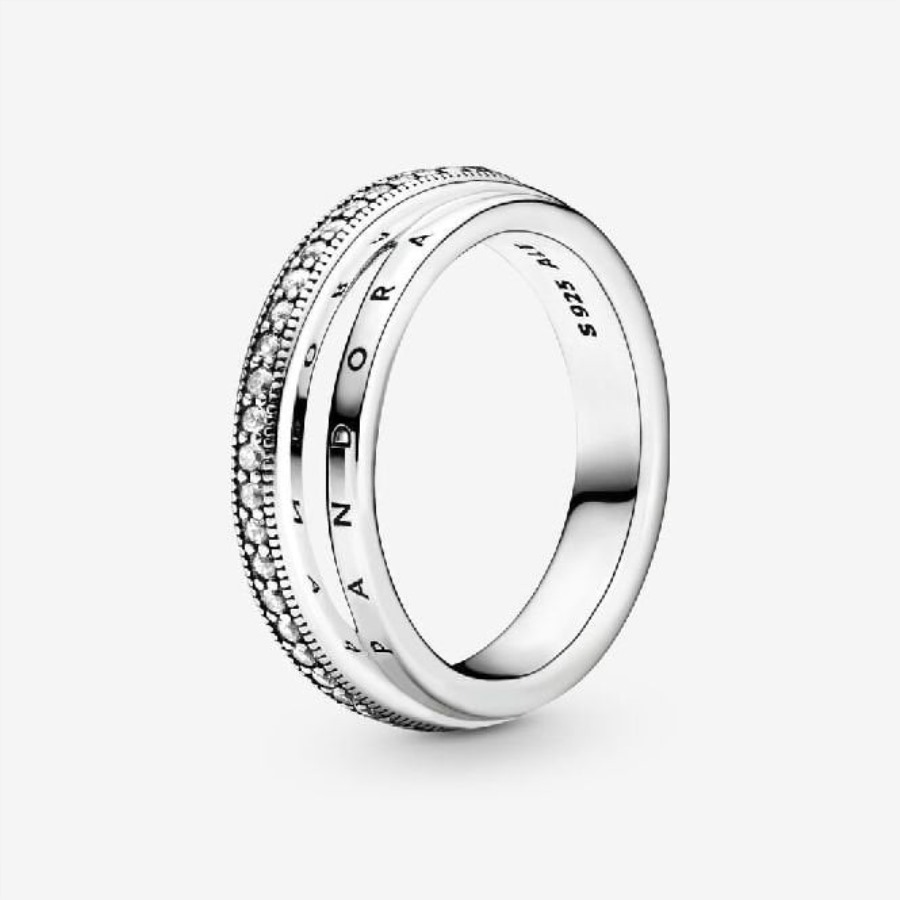 Triple Band Merkevare Pandora Pave Ring